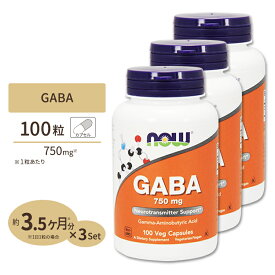 【最大10%OFFクーポン】[3個セット] GABA (ギャバ) 750mg 100粒 NOW Foods (ナウフーズ)