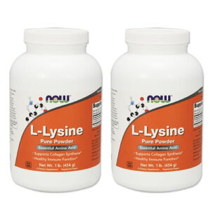 [2�Z�b�g] L-���W���@100���s���A�p�E�_�[�@454g NOW Foods L-Lysine Powder - 1 lb.