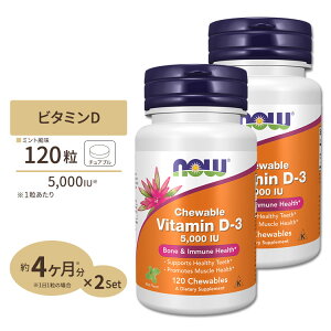yő10%OFFN[|z[2Zbg] iEt[Y r^~D3 Tvg 5000IU 120 `Au ~gt[o[ NOW Foods Vitamin D-3 Chewable Vitamin D-3 5,000 IU - 120 Chewables