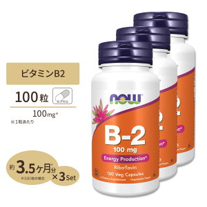 [3�Z�b�g] �i�E�t�[�Y �r�^�~��B2 100mg 100�� NOW Foods Vitamin B-2 100 mg Veg Capsules