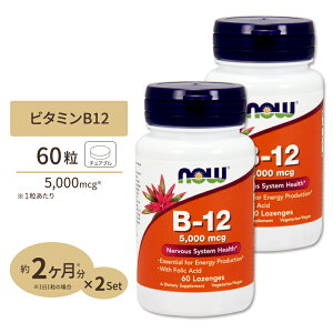 �r�^�~��B-12 5000mcg �t�_ 400mcg 60�� ��2�J���� NOW Foods(�i�E�t�[�Y) [2�Z�b�g]