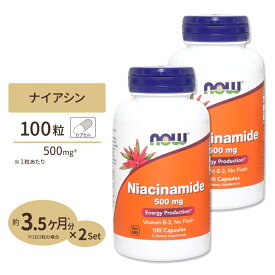 [2個セット] ナウフーズ ナイアシンアミド ビタミンB3 500mg 100粒 NOW Foods Niacinamide (B-3) イキイキとした毎日 エナジーチャージ 補酵素