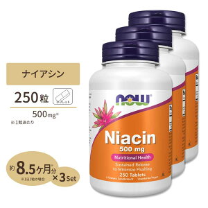 [3�Z�b�g] �i�E�t�[�Y �i�C�A�V�� �T�v�������g 500mg 250�� NOW Foods Niacin �^�u���b�g