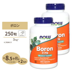 yő10%OFFN[|z[2Zbg]NOW Foods {(zEf) 3mg 250 JvZ iEt[Y Boron 3mg 250capsules 2bottles set