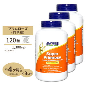 [3�Z�b�g] NOW Foods �X�[�p�[�v�������[�Y (������) 1300mg 120�� �\�t�g�W�F�� �i�E�t�[�Y Super Primrose 1300mg 120softgels 3bottles set