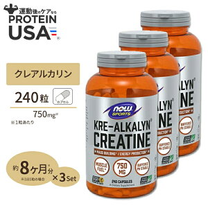 yő10%OFFN[|z[3Zbg] NAJ (i^NA`) 750mg 240 NOW Foods(iEt[Y) Kre-Alyn Creatine 750mg 240cp 3bottles set