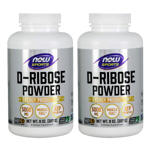 [2�Z�b�g] D-���{�[�X�p�E�_�[ 100���s���A 227g NOW Foods(�i�E�t�[�Y) D-Ribose Powder - 8 oz 2bottles set �i�E�X�|�[�c nowsports