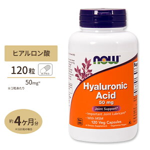 yő10%OFFN[|zNOW Foods qA_ 50mg 120 xWJvZ iEt[Y Hyaluronic Acid with MSM Veg Capsules