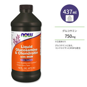 �i�E�t�[�Y ���L�b�h�O���R�T�~��&�R���h���C�`�� MSM�z�� ���k�n 473ml (16floz) NOW Foods Liquid Glucosamine & Chondroitin with MSM �X���[�Y�ȓ���