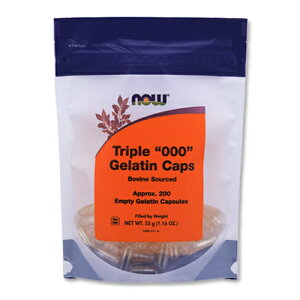 ��J�v�Z�� �g���v�� 000 �[���`�� 200�� NOW Foods�i�i�E�t�[�Y�j Triple 000 Gelatin Caps 200 Empty Gelatin Capsules
