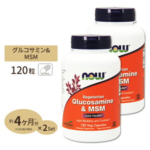 yő10%OFFN[|z[2Zbg] AORT~igERVRjMSM 120 NOW Foods(iEt[Y) Glucosamine & MSM Vegetarian 120vcp 2bottles set