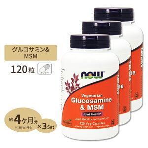 yXߋő勉MAX1040~OFFN[|z[3Zbg] AORT~igERVRjMSM 120 NOW Foods(iEt[Y) Glucosamine & MSM Vegetarian 120vcp 3bottles set