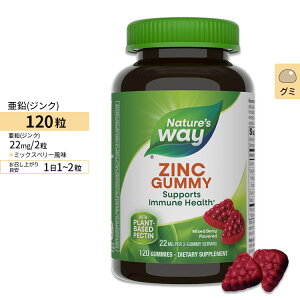 yő10%OFFN[|zlC`[YEFC O~ 11mg ~bNXx[ 120 Nature's Way Zinc Gummies Gummy Ages 9+ Mixd-Berry Flavored WN K{~l fBtFXT|[g