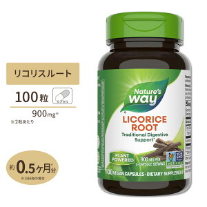 �l�C�`���[�Y�E�F�C ���R���X���[�g (�Ñ���) 900mg (2��������) �J�v�Z�� 100�� Nature's Way Licorice root