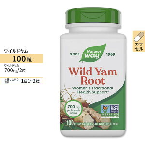 Nature's Way ���C���h���� 425mg 100�� �l�C�`���[�Y�E�F�C �r�[�K���J�v�Z�� Wild Yam Root 100vegan capsules