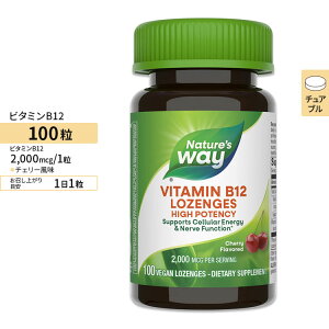 �l�C�`���[�Y�E�F�C �r�^�~��B-12 (�V�A�m�R�o���~��) 2000mcg �`�F���[���� �`���A�u�� 100�� Nature's Way Vitamin B-12 �r�[�K�� �O���e���t���[ �����i�s�g�p�y�����񂹏��i�z�y���킹�Ĕ�������