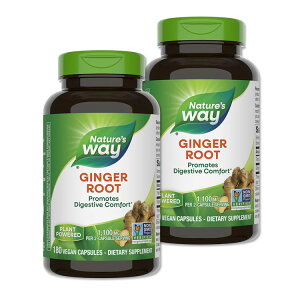 [2�Z�b�g] �l�C�`���[�Y�E�F�C �W���W���[���[�g 1100mg(2��������) 180�� Nature's Way�y�����T�C�Y�z Ginger Root 550mg 180cp