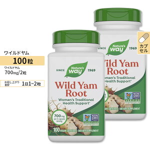 [2�Z�b�g]Nature's Way ���C���h���� 425mg 100�� �l�C�`���[�Y�E�F�C �r�[�K���J�v�Z�� Wild Yam Root 100vegan capsules 2bottles set