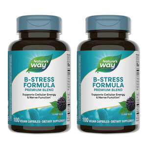 [2�Z�b�g] Nature's Way B-�X�g���X�t�H�[�~���� �G�]�E�R�M�G�L�X�z�� 100�� �r�[�K���J�v�Z�� �l�C�`���[�Y�E�F�C B-Stress Formula 100Vegan Capsules 2bottles set�y�����񂹏��i�z�y���킹�Ĕ�������