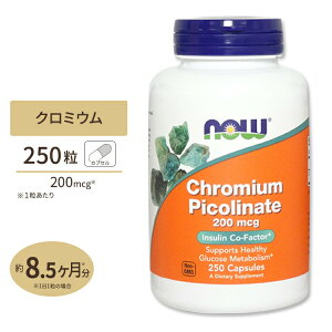 �i�E�t�[�Y �N���~�E���s�R���l�[�g 200mcg �J�v�Z�� 250�� NOW Foods Chromium Picolinate Chromium Picolinate 200 mcg - 250 Capsules