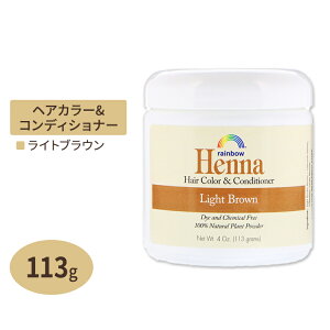 Rainbow Research �w�i �w�A�J���[&�R���f�B�V���i�[ ���C�g�u���E�� 113g�i4oz�j ���C���{�[���T�[�` Rainbow Research Henna Hair Color & Conditioner Light Brown 4oz 113g�y�����񂹏��i�z�y���킹�Ĕ��������z
