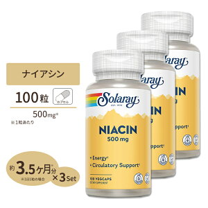 [3�Z�b�g] �\�����[ �i�C�A�V�� �T�v�������g 500mg 100�� Solaray Niacin �r�^�~��B3 �x�W�J�v�Z�� VegCap