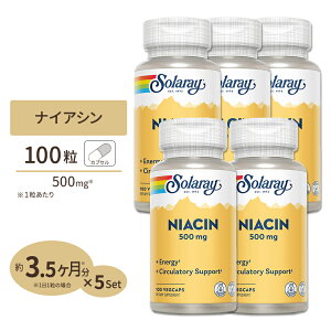 [5�Z�b�g] �\�����[ �i�C�A�V�� �T�v�������g 500mg 100�� Solaray Niacin �r�^�~��B3 �x�W�J�v�Z�� VegCap