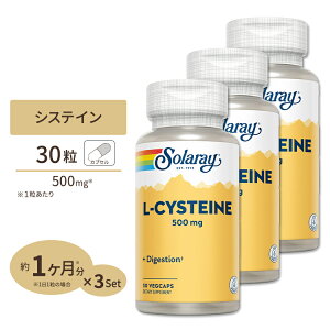 [3�Z�b�g] �\�����[ L-�V�X�e�C�� 500mg L�V�X�e�C�� 500mg 30�� SOLARAY L-Cysteine Free Form, Veg Cap 500mg 30ct
