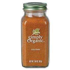 Simply Organic Cayenne 2.89 oz（82g）シンプリーオーガニック カイエン 唐辛子 一味 多用途 大容量 お得サイズ 有機