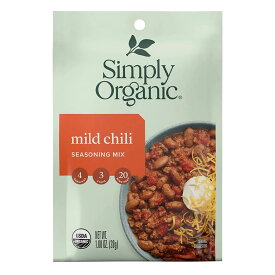 Simply Organic Mild Chili Seasoning Mix 1.0 oz.（28g）シンプリーオーガニック マイルドチリ シーズニングミックス 28g