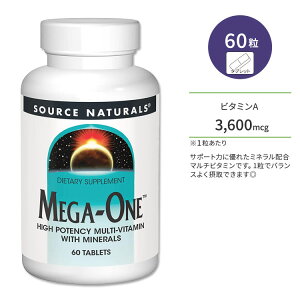 �\�[�X�i�`�������Y ���K���� �}���`�r�^�~�� �~�l�����z�� 60�� �^�u���b�g Source Naturals Mega-One High Potency Multi-Vitamin With Minerals Tablets �T�v�������g �r�^�~�� �~�l���� ���N�T�|�[�g�y������