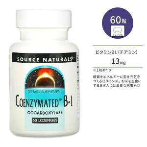 �\�[�X�i�`�������Y �R�G���U�C���C�e�b�h B-1 �g���[�` 60�� Source Naturals Coenzymated B-1 60 Lozenges �r�^�~��B1 �`�A�~�� ���[���W�y�����񂹏��i�z�y���킹�Ĕ��������z