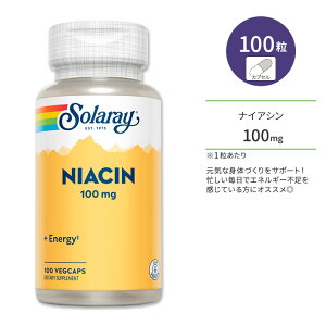 �\�����[ �i�C�A�V�� 100mg �x�W�^�u���J�v�Z�� 100�� Solaray Niacin 100mg �r�^�~��B3