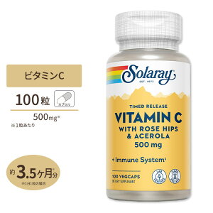 yő10%OFFN[|z\[ ^C[X r^~C 500mg xW^uJvZ 100 Solaray Timed Release Vitamin C VegCap̒ Ǘ N b ΍ K