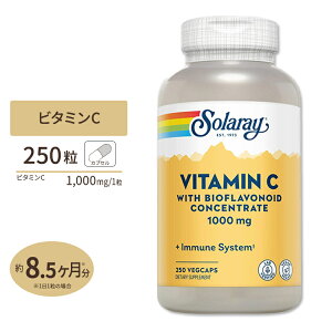 �r�^�~��C �o�C�I�t���{�m�C�h 1000mg 250�� �x�W�^�u���J�v�Z�� Solaray�i�\�����[�j �r�^�~��C �|���t�F�m�[�� ���N Rose Hips Acerola Bioflavonoids Veg Cap 1000mg 250ct