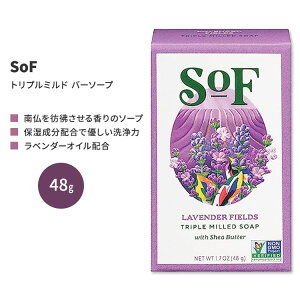 �T�E�X�I�u�t�����X �g���v���~���h �o�[�\�[�v ���x���_�[�t�B�[���Y 48g (1.7 oz) SoF Triple Milled Bar Soap Lavender Fields �Ō`�Ό� �t�����`�~���h �g���x���T�C�Y�y�����񂹏��i�z�y���킹�Ĕ�