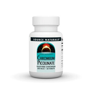 �\�[�X�i�`�������Y �N���~�E���s�R���l�[�g 200mcg �y��t���[ 60�� Source Naturals Chromium Picolinate 200 mcg Yeast Free 60 Tablet �y�����񂹏��i�z�y���킹�Ĕ��������z