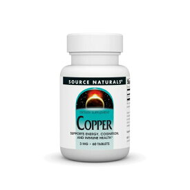 ソースナチュラルズ 銅 3mg 60粒 Source Naturals Copper 3 mg 60 Tablet 【お取り寄せ商品】