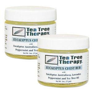 [2�Z�b�g] �e�B�[�c���[�Z���s�[ ���[�J�� �`�F�X�g���u (���[�J���o�[��) 57g Tea Tree Therapy Eucalyptus Chest Rub 2 oz