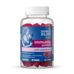 �}�~�[�Y�u���X �L�b�Y �G���_�[�x���[�O�~ �C�~���[���T�|�[�g 60�O�~ MOMMY'S BLISS Kids Elderberry Gummies + Immunity Support 60 GUMMY �y�����񂹏��i�z