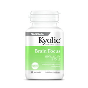 �L���[���b�N �L���[���b�N �u���C���t�H�[�J�X �C�`���E�t�G�L�X 120mg 60�J�v�Z�� KYOLIC Kyolic Brain Focus - Ginkgo Biloba Extract 120 mg 60 CAPSULE �y�����񂹏��i�z