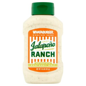 ���b�^�o�[�K�[ �n���y�[�j�� �X�p�C�V�[ �����` 411g Jalapeno Spicy Ranch, Whataburger, 14.5 OZ. �y�����񂹏��i�z