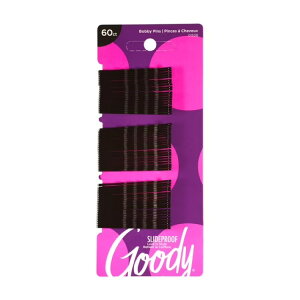 �y�|�C���gUP��1��-11��2���z�O�b�f�B �X���C�h�v���[�t �{�r�[�s�� 60�{ �u���b�N Goody SlideProof Black Bobby Pins, 60 Pack ? Secure Non-Slip Hair Pins for All Hair Types �y�����񂹏��i�z