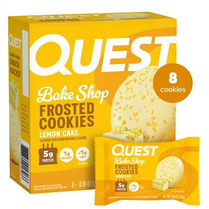 �N�G�X�g �x�C�N�V���b�v �t���X�e�b�h�N�b�L�[ �������P�[�L���� 8���� Quest Bake Shop, Lemon Cake Flavor Frosted Cookie, 5g Protein, Low Sugar, 8 Count �y�����񂹏��i�z