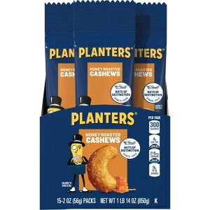 �v�����^�[�Y �f���b�N�X �n�j�[���[�X�g �J�V���[�i�b�c 15�ܓ��� PLANTERS Deluxe Honey Roasted Whole Cashews 2 oz Bags pack of 15 �y�����񂹏��i�z