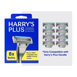 �n���[�Y �v���X �����Y�V�F�[�r���O�J�~�\�� �֐n 8���� Harry's Plus Men's Razor Blade Refill Cartridges, 8 Count �y�����񂹏��i�z
