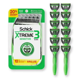 �V�b�N �G�N�X�g���[��3 �����Y�g���̂ăJ�~�\�� 3���n 12�{ Schick Xtreme 3 Blade Disposable Razors for Men, 12 Ct, Men's Sensitive Skin Manual Razors �y�����񂹏��i�z
