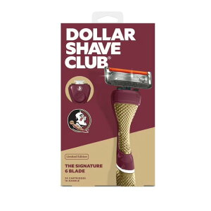 [�����]�_���[�V�F�[�u�N���u FSU �Z�~�m�[���Y �����Y�J�~�\�� 6���n �X�^�[�^�[�Z�b�g �{��1�{ �֐n2�� Dollar Shave Club FSU Seminoles 6-Blade Starter Set 1 Handle, 2 x 6-Blade Razor Refills �y�����񂹏��i