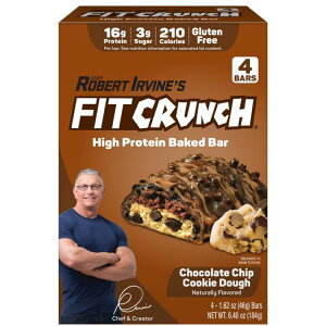 �t�B�b�g�N�����` �`���R�`�b�v�N�b�L�[�h�E �v���e�C���x�C�N�h�o�[ 4�{�� FITCRUNCH Chocolate Chip Cookie Dough, High Protein Baked Bar, 16g Protein, 4ct �y�����񂹏��i�z