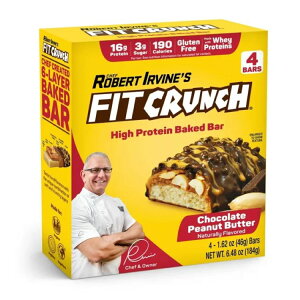 �t�B�b�g�N�����` �`���R���[�g�s�[�i�b�c�o�^�[ �v���e�C���x�C�N�h�o�[ 4�{�� FITCRUNCH Chocolate Peanut Butter, High Protein Baked Bar, 16g Protein, 4ct �y�����񂹏��i�z